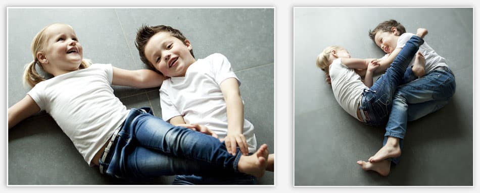 Broer en zus op de foto