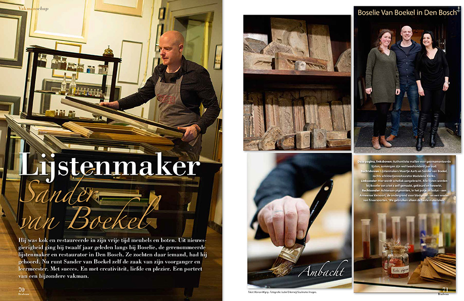 Artikel over lijstenmaker van Boekel