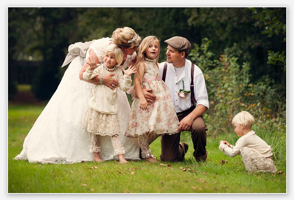 Familieshoot op de trouwdag
