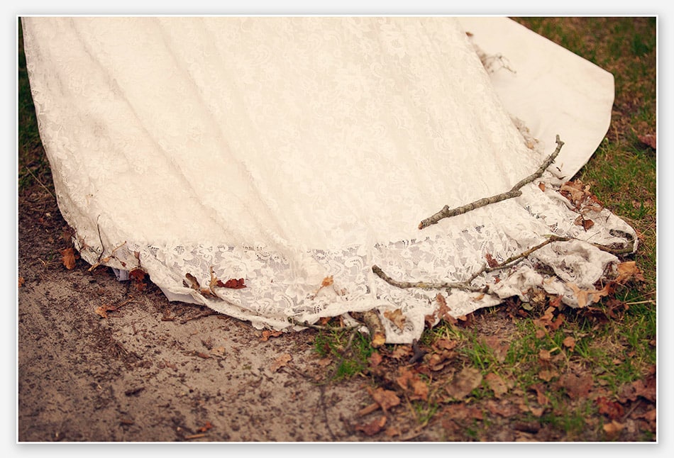 Bruidsjurk na de boswandeling