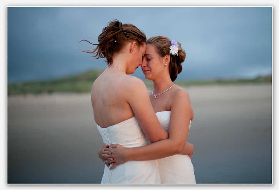 Bruiden op het strand