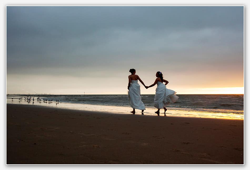 Bruidsfotografie op het strand