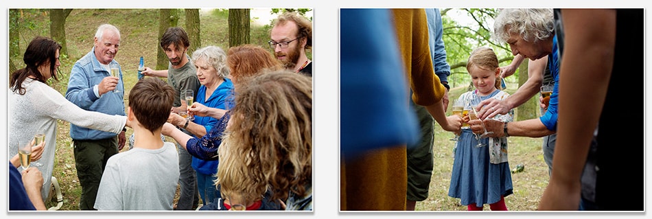 Begin de familiereportage met bubbels