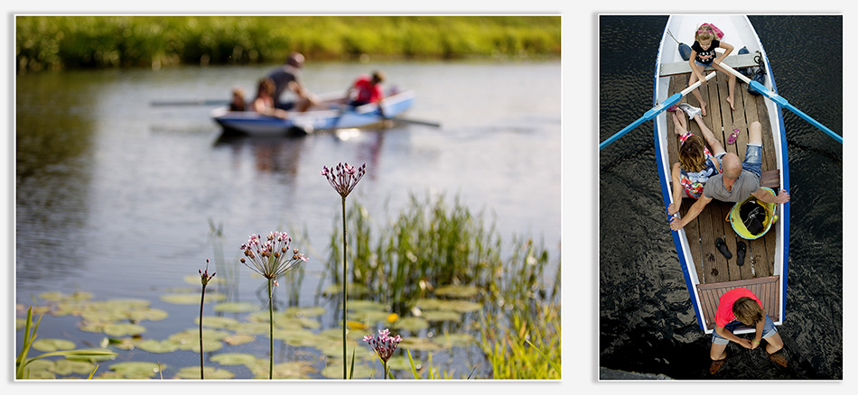 Familiefotografie met roeboot