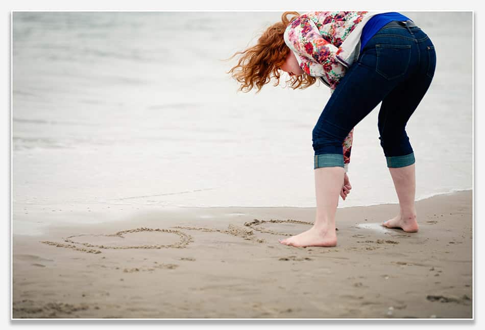 Liefdesverklaring in het zand