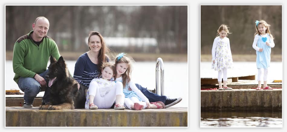 Familiefotografie op de steiger bij de Langspier