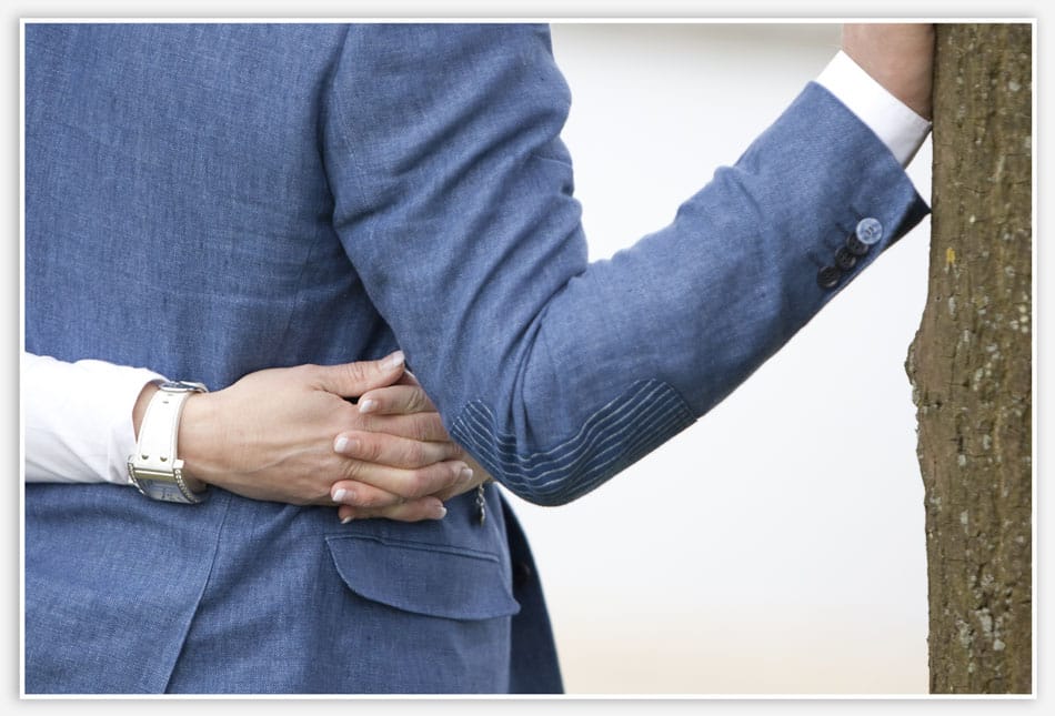 Omarming tijdens de fotoshoot