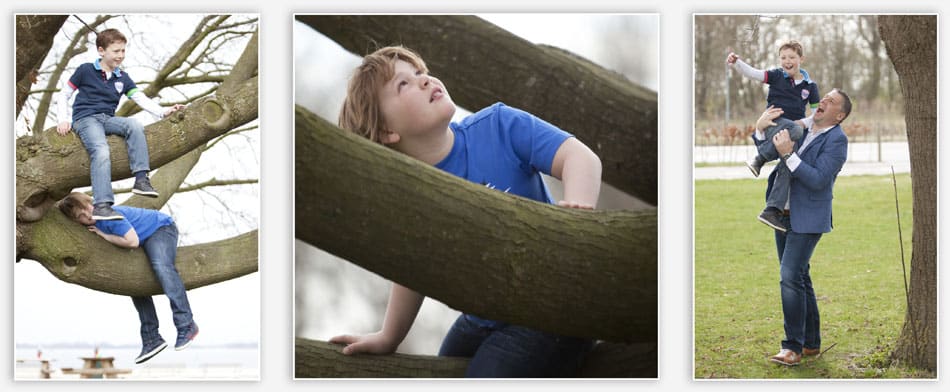 Klimmen in de boom langs de speeltuin