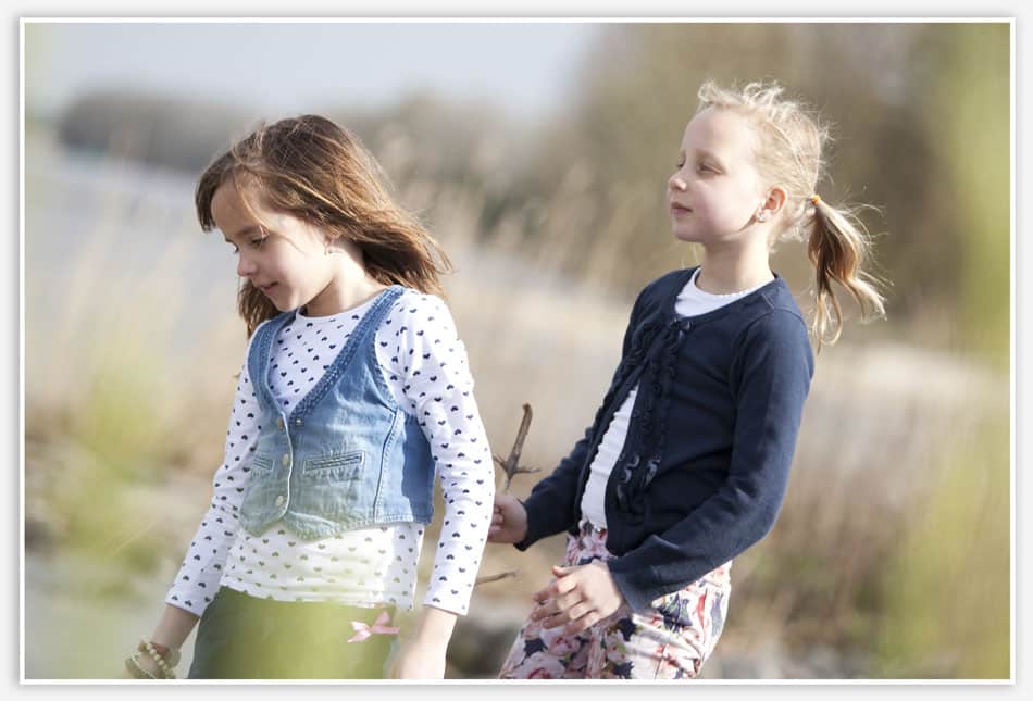 Fotomodelletjes langs de waterkant