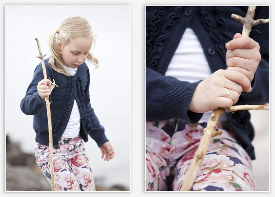 Kinderfoto's langs de waterkant