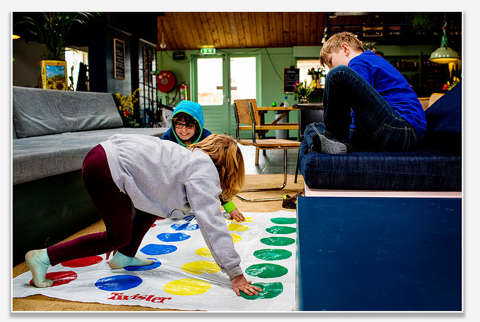 Familiefoto's met spelletjes