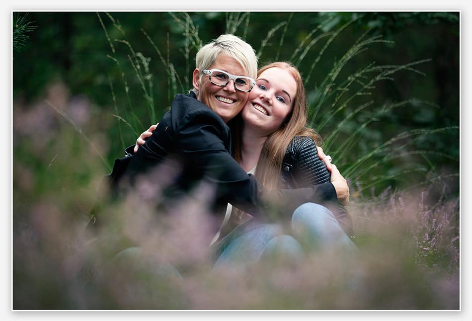 Stralende moeder en dochter