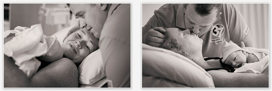 Trotse ouders pas na de geboorte van hun baby