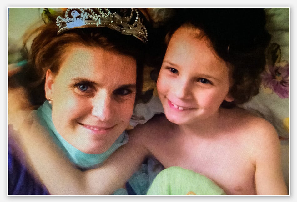 Selfie van moeder en zoon