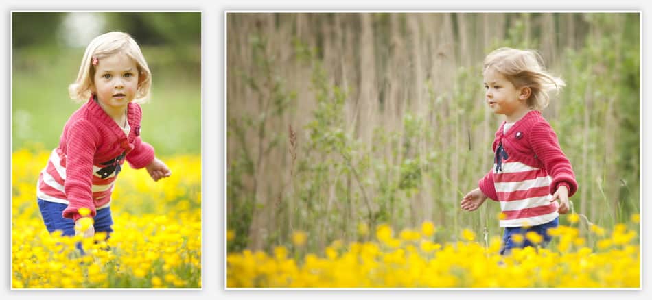 Kinderfotografie tussen de bloemetjes