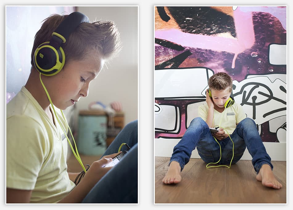 Lifestylefotografie_Esch Muziek luisteren luisteren voor graffiti muur