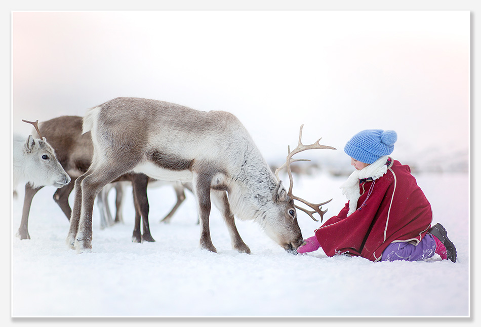 kinderfotografie met rendieren