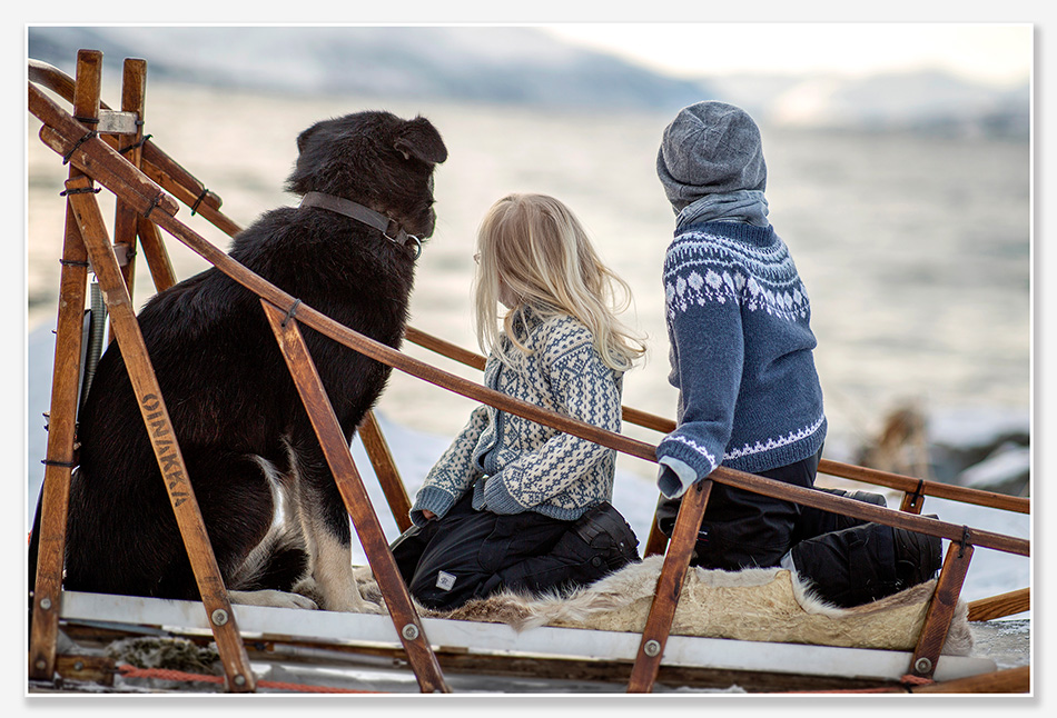 kinderfotografie met hondenslee