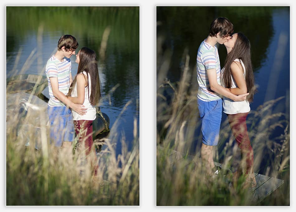 Loveshoot op de steiger langs de waterkant 