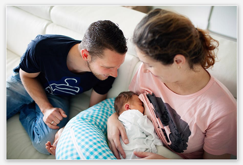 Papa, mama en de baby