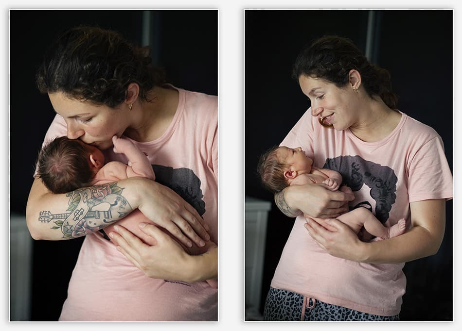 Newbornfotografie met moeder