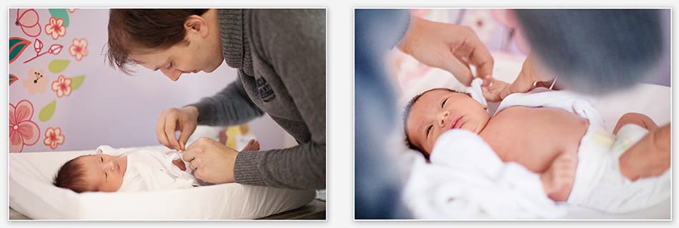 Newborn_Tilburg Baby op aankleedkussen