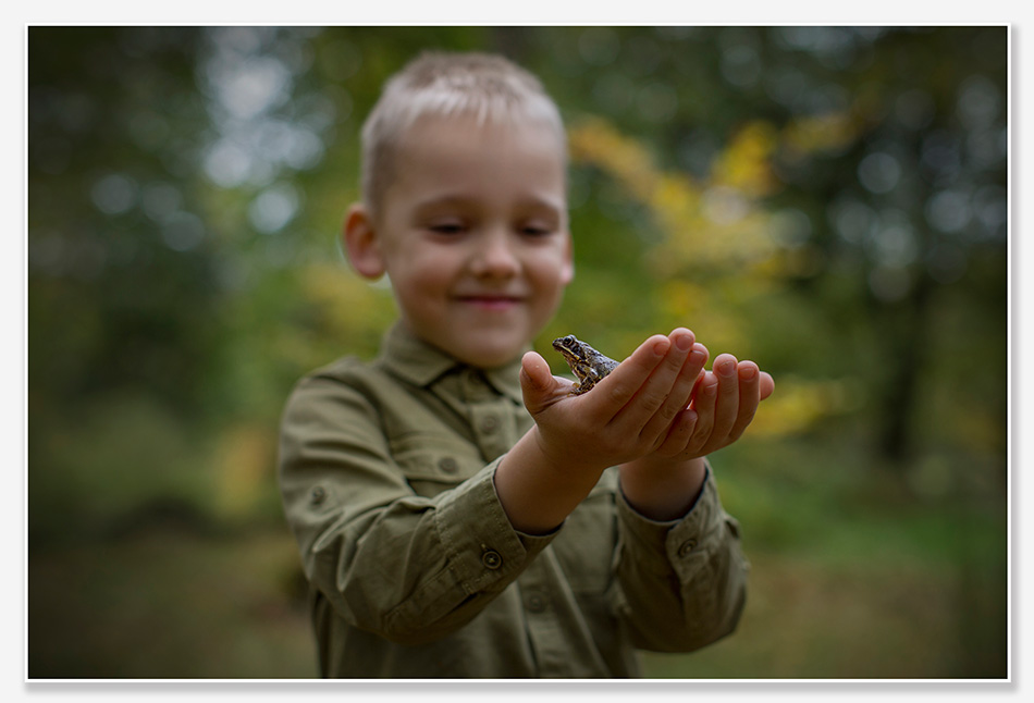 Kinderfotografie met kikker