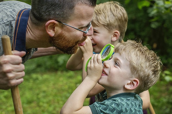 Verbinding tijdens een familie uitje