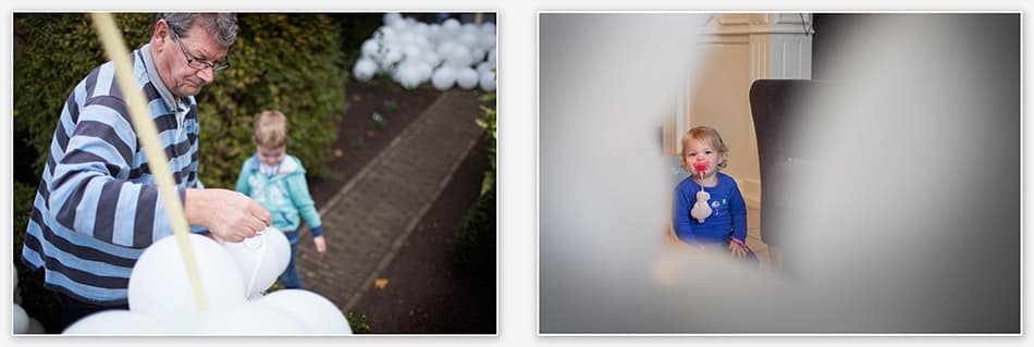 Trouwreportage Bergeijk Ballonnen ophangen voor de bruiloft