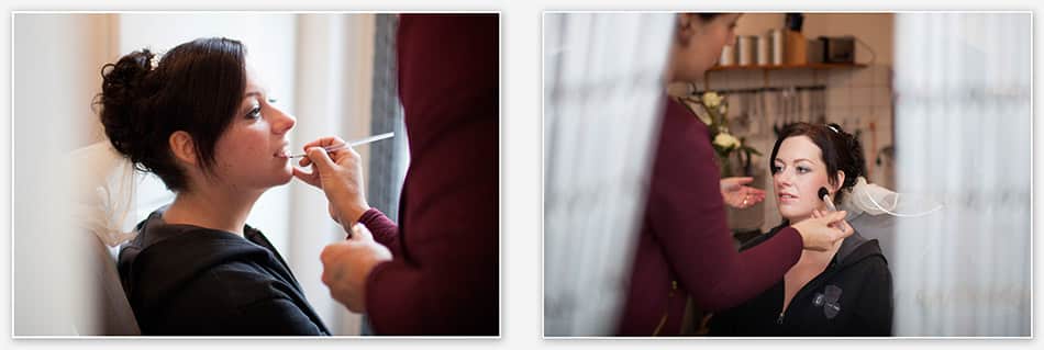 Trouwreportage Bergeijk Visagiste op de ochtend van de bruiloft