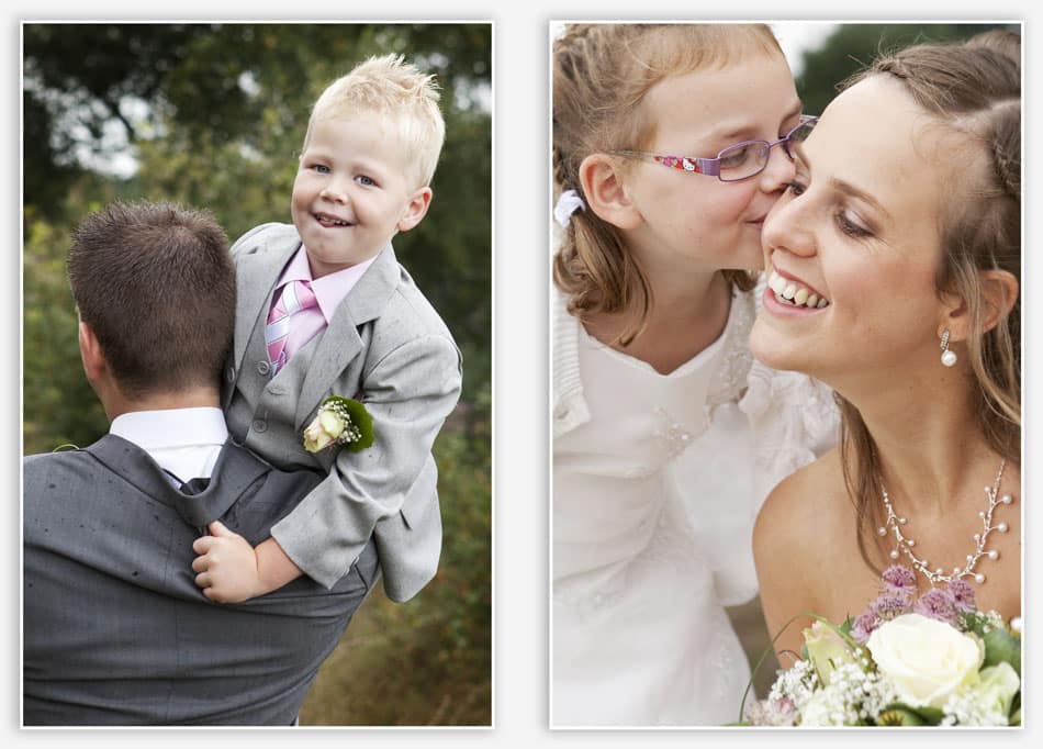 Bruidsjonker en bruidsmeisje op de Sonse Heide