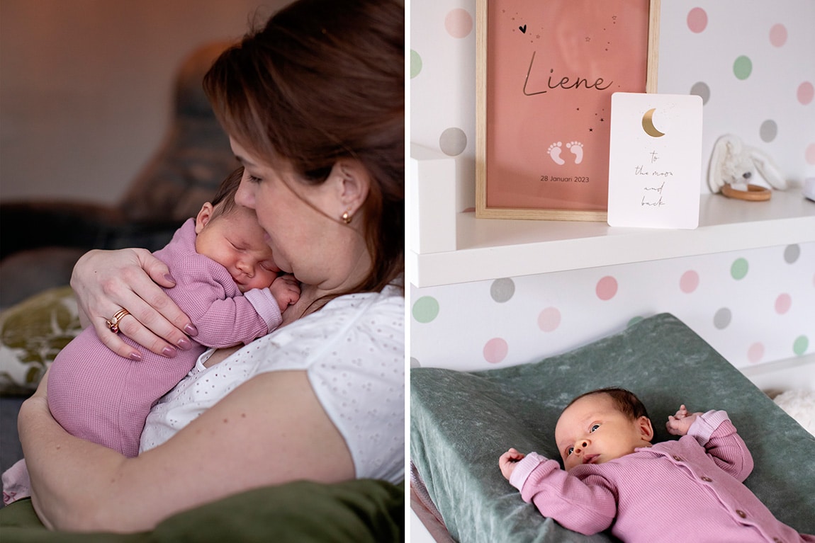 Moeder met newborn baby 