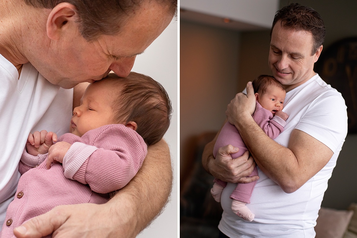 Papa met newborn dochtertje