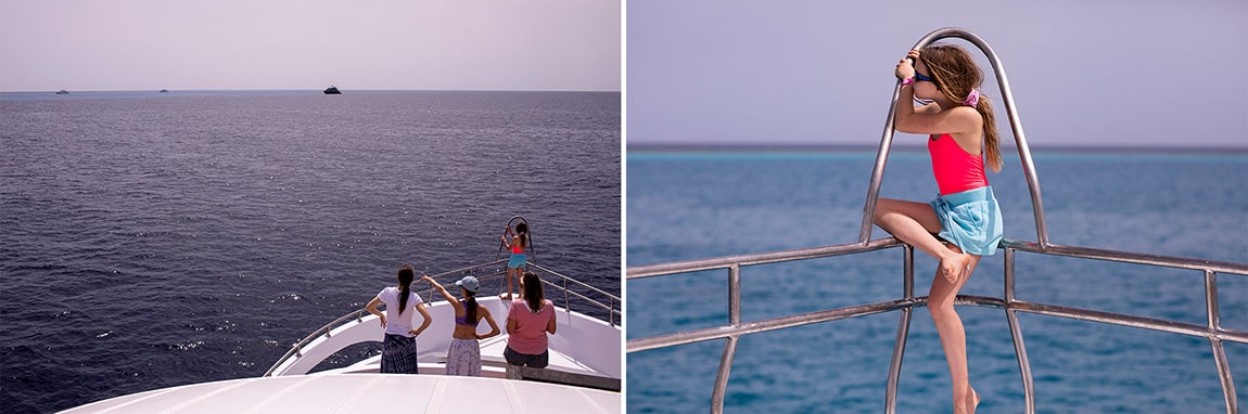 Aankomst op het Sataya Reef