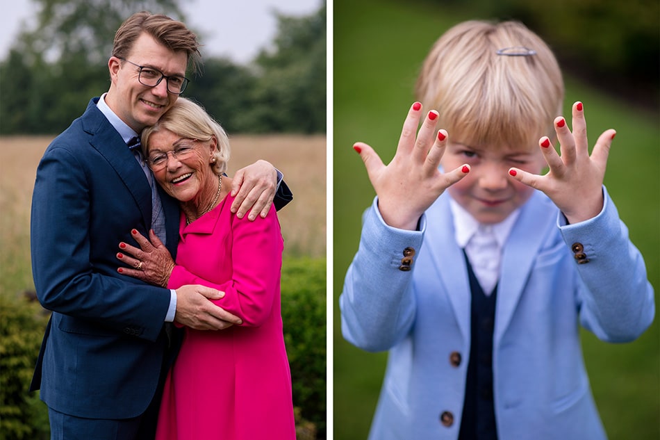 Kleinzoon en moeder-zoon portret