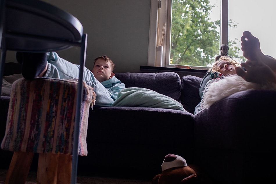 Familiereportage net na het opstaan