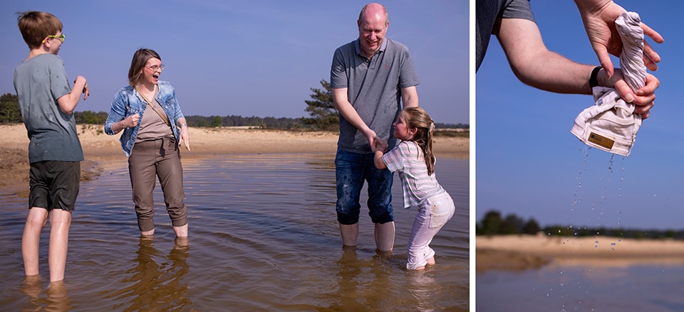 Ongelukje tijdens het springen in het water
