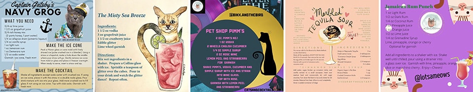 Flyers met cocktailrecepten